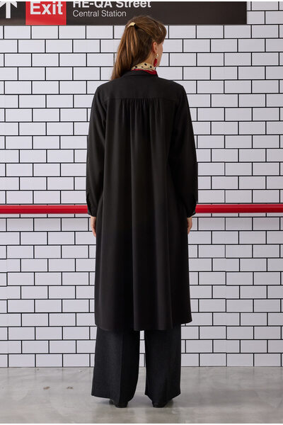 HEQA Cămașă cu șolduri înalte, neagră