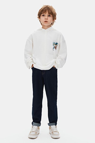 HAUSEkids 8-14 Years Old Structure Navy Boy's Suit-Ecru