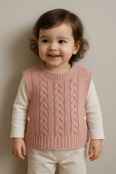 Eray Kids Girl's Button Detailed Knitted Sweater