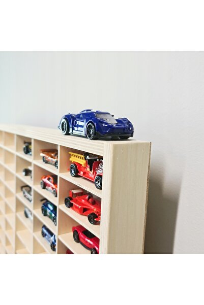 MARYALEX Wooden organizer shelf for car collectors, 80 compartments, 78.5 x 40 x 4.5 cm