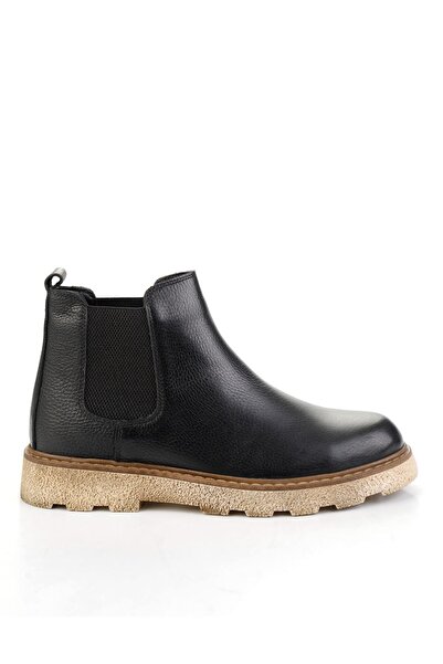 Bambi Siyah Hakiki Deri Erkek Bot & Bootie E02905301140