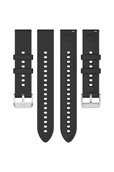 eR D L Curea universală de ceas din silicon, lățime 18 mm, neagră,