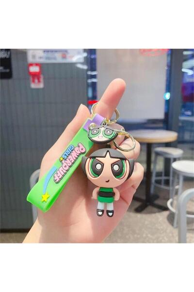 Köstebek New Powerpuff Girls - سلسلة مفاتيح من السيليكون على شكل فراشة