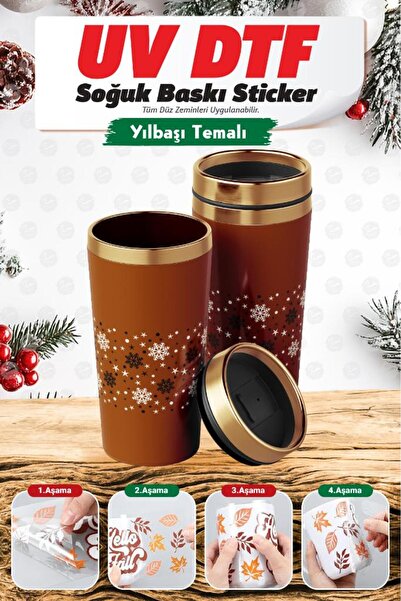 t tuğset etiket Новогодишен подарък Декоративна етикетка UV DTF печат с мотив...