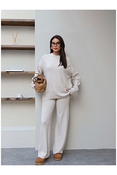 ESRAHELVACI Set de tricotaje cu gât rotund cu șnur