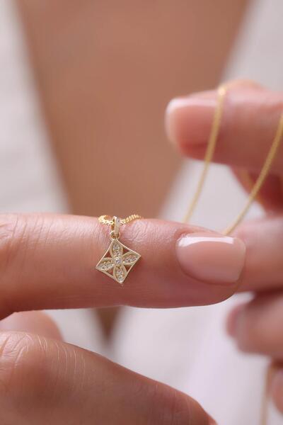 Tufanlar Kuyumculuk 14 Ayar Taşlı Tasarım Altın Kolye Ucu