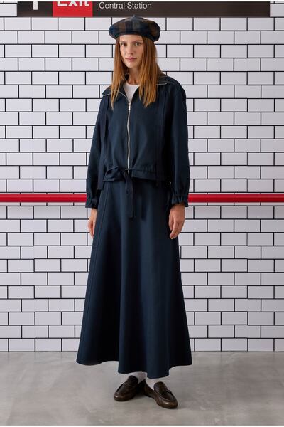 HEQA Τμηματική φούστα Helen Navy Blue