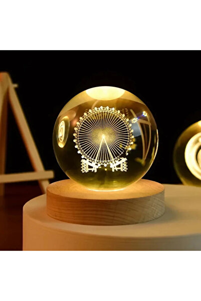Epilons Illuminated Glass Globe with Ferris Wheel Design