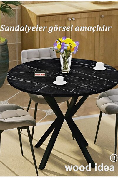 wood idea YEMEK- SALON - MUTFAK VE BALKON MASASI AHTAPOT AYAKLI YUVARLAK 90x9...