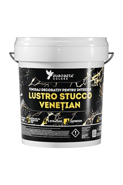 Eurobeta Colors LUSTRO Stucco Venetian Paint, White, Marble Effect, 15L