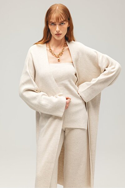 Saade Stone Women's Relaxed 3-Piece Knitwear Set Cardigan Bustier Pants