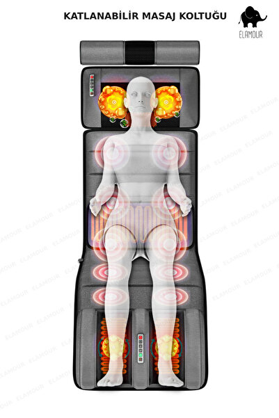 ELAMOUR Katlanabilir Elektrikli Tam Vücut Isıtmalı Masaj Yatağı Boyun Masaj Cihazı Ayak Masaj Cihazı