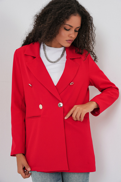 Bigdart Women's Double Breasted Collar Blazer Jacket 0722 - Red
