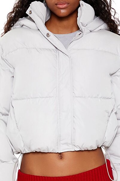 Forever 21 Kapüşonlu Crop Şişme Mont