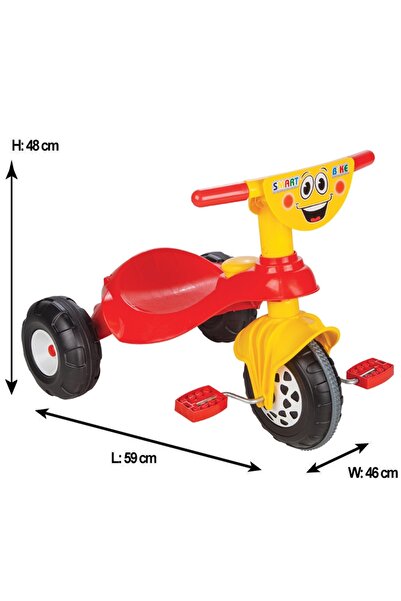 PİLSAN Smart Red children's tricycle with pedals, ergonomic and durable design, durable wheels, lightweight