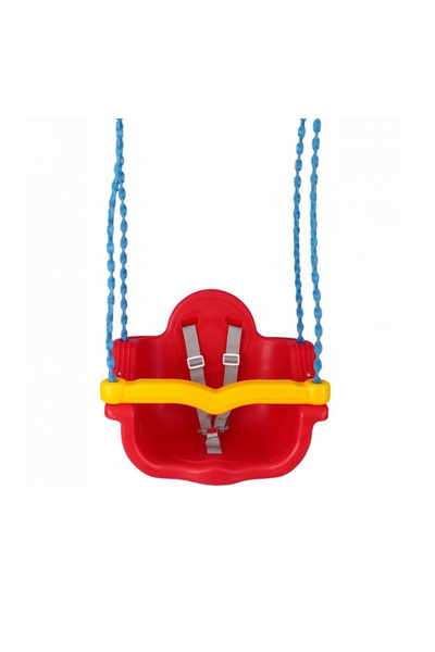 PİLSAN Jumbo 2in1 swing with removable bar and chain with plastic protection Red
