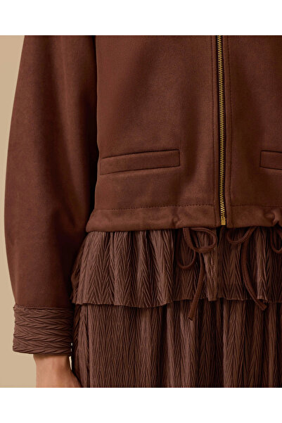 SCL Ruffle Detailed Suede Jacket