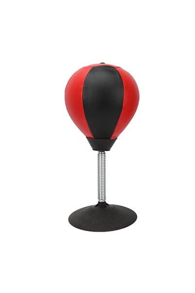 dalimag Desk Boxing Bag, Longziming, with Suction Base, Red-Black