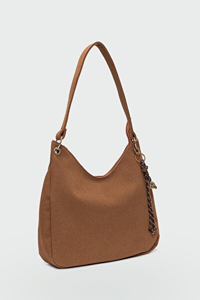 Shule Bags Calico Charmlı Süet Omuz Çantası Taba