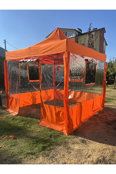 Kamelya 3x3 GAZEBO ÇADIR 4 TARAFI ŞEFFAF İLE KAPALI
