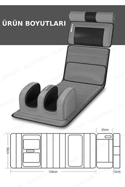 ELAMOUR Katlanabilir Elektrikli Tam Vücut Isıtmalı Masaj Yatağı Boyun Masaj Cihazı Ayak Masaj Cihazı