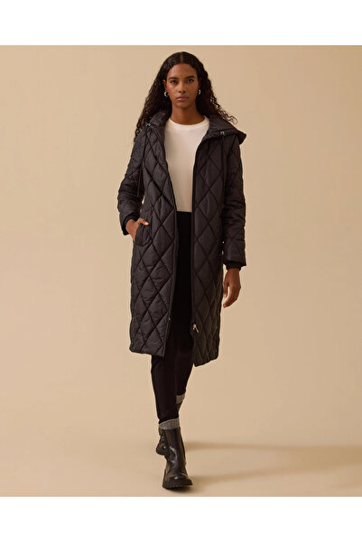 SCL Kapüşonlu Uzun Kapitone Anorak Kaban