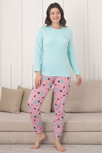 embody Pijama confortabilă din bumbac pentru femei, set cu bluză și pantaloni...