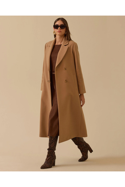 SEÇİL Double-Breasted Long Classic Coat