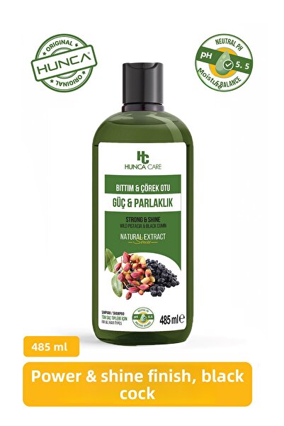 Hunca Care شامبو عشبي من بيتيم مع عشبة الدخن، يساعد على تغذية الشعر، 485 مل