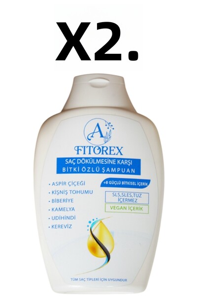 Fitorex شامبو طبيعي/عشبي مضاد لتساقط الشعر، عبوة من قطعتين: خالٍ من البارابين...