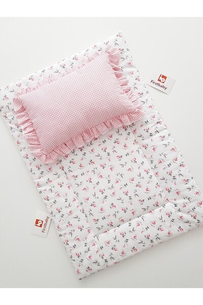 ib ilkimbebe Baby Diaper Set with Blanket, Cushion, Muslin, Baby Pillow, Newborn, Crib, Baby Products with Flowers