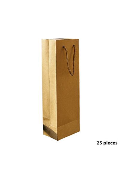 roco paper Крафт картонена торбичка, държач за бутилки, торбичка за подаръци и пренасяне, 12x10x38 cm, 25 броя