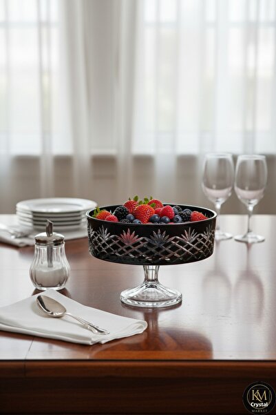 Kristal Market Χειροποίητο Κρυστάλλινο Μπολ με Φούντα 25 εκ. Διακοσμητικό Μπο...