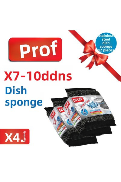 Proff إسفنجة غسيل الأطباق من الفولاذ المقاوم للصدأ سوبر-إينوكس - 4 قطع