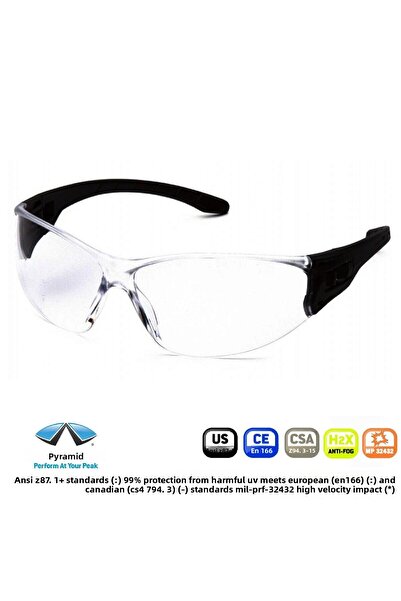 PYRAMEX نظارات ترولوك الشفافة المضادة للضباب عالية التحمل ESB9510ST