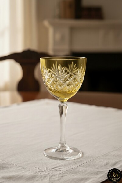 Kristal Market Crystal Footed Tassel Patterned Luxury Goblet