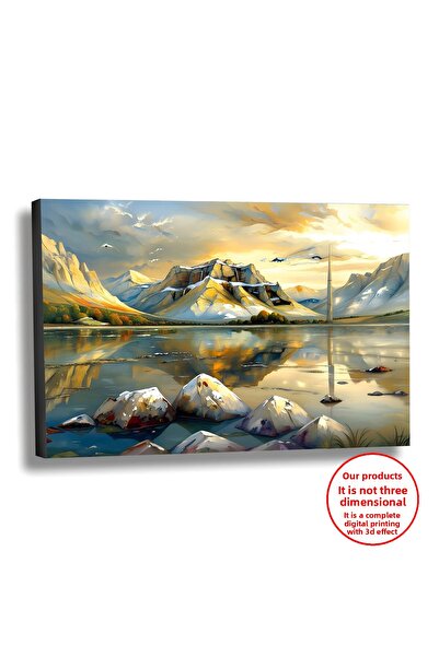 Harikabirev PANZA-DE PERETE-PENTRU TABLOURI, TABLOU DE PEISAJ DE IARNĂ CU EFECTE DE ULEI|CADRU ORIZONTAL FĂRĂ CADRU