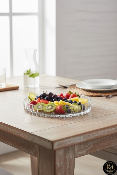 Kristal Market Χειροποίητο Κρυστάλλινο Κάθετο Κομμένο Διακοσμητικό Μπολ Παρου...