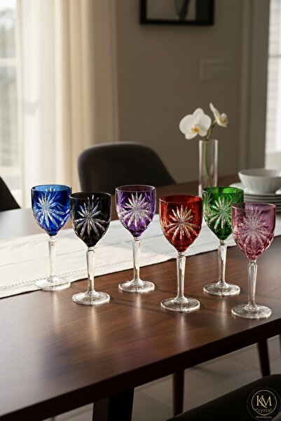 Kristal Market Handmade Crystal Cristalleria Italiana Patterned Colorful Wate...