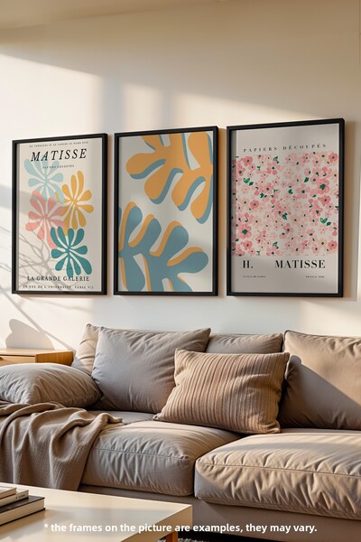 Basquiart Poster decorativ Matisse cu 3 rame negre, set de picturi nr:40