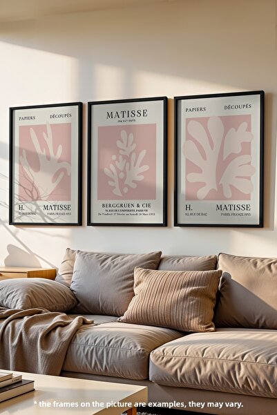 Basquiart Poster înrămat negru Matisse Minimal, set de picturi nr. 21