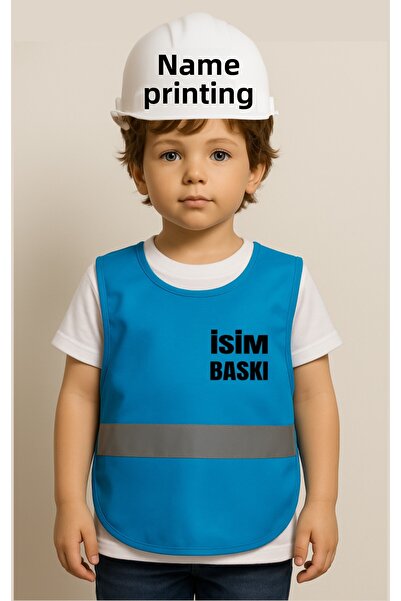 Essafe Child Engineer Vest and Hardhat Set (You Can Inform Us of the Printing and Hardhat Color in the Question Section)