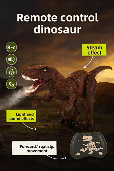 hak-iş oyuncak Red Remote Control T-Rex Dinosaur – Toy with Steam, Light and ...
