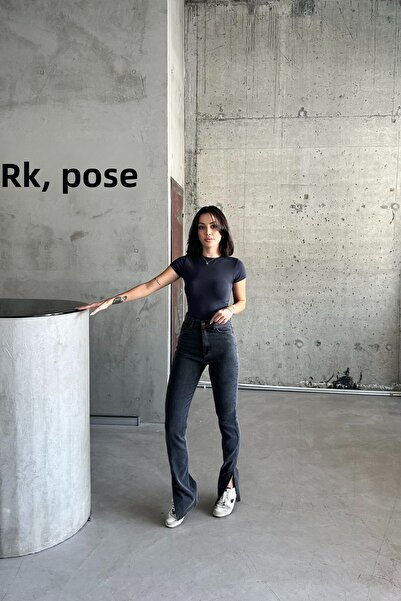 XRAY JEANS Dámské volné kalhoty s španělským rozkrokem, pružné kouřové džíny