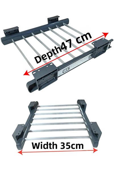 DELTAKS Umeraș pentru pantaloni șină telescopică, 47x35 cm, montare pe raft superior, metal antracit