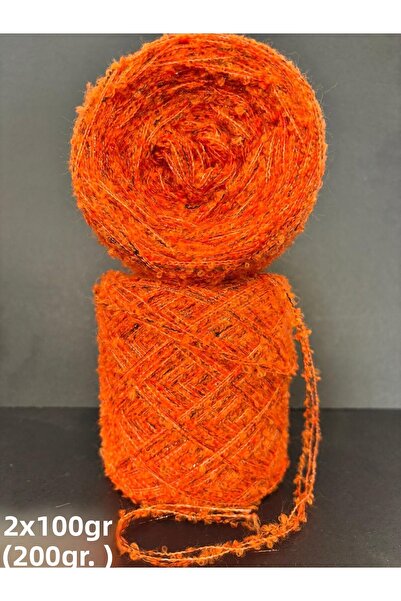 Ana&Kuzusu İplik Snur de împletitură gros, portocaliu, cu sclipici cupru (3 s...