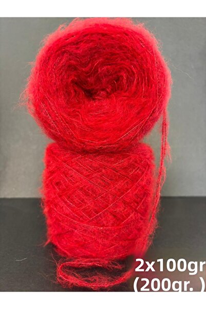Ana&Kuzusu İplik Red Elite Moher, Red Glitter (3 Layers Winding) Knitting Yar...