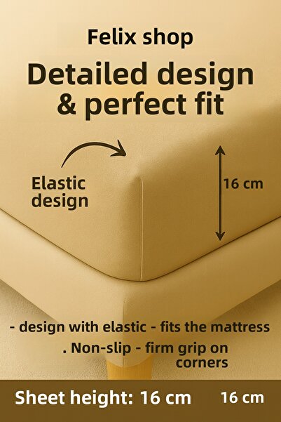 Home Double Cotton Ranforce Sheet Set - Elastic, Pillowcase Set 180*200/50*70