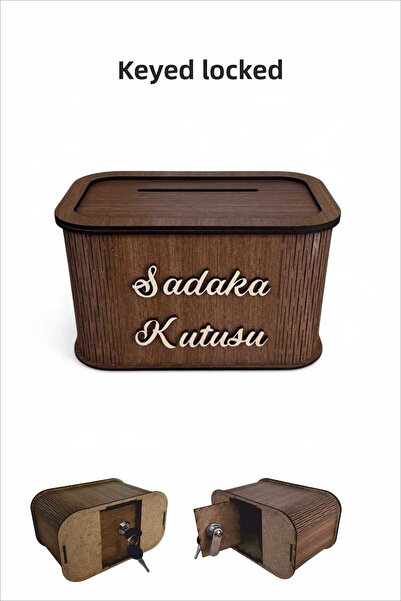 UNT Cutie pentru cadouri cu încuietoare Design modern MDF din nuc