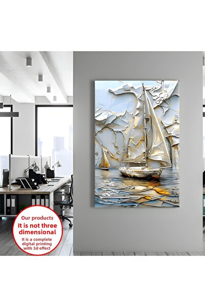 Harika bir ev TABLĂ PENTRU PERETE DE SALON PIECE BOAT |   TABLO PE Pânză FĂRĂ...